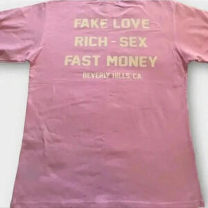 Homme + Femme Los Angeles Beverly Hills Tee T-shirt Pink M NWOT